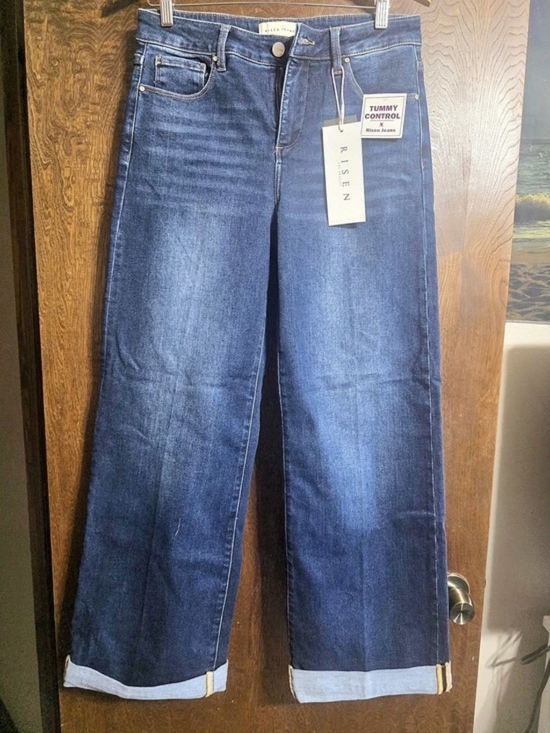 Risen Jeans Denim - Risen Jeans Risen Tummy Control High Rise Wide Cuffed Jeans Tummy Control High